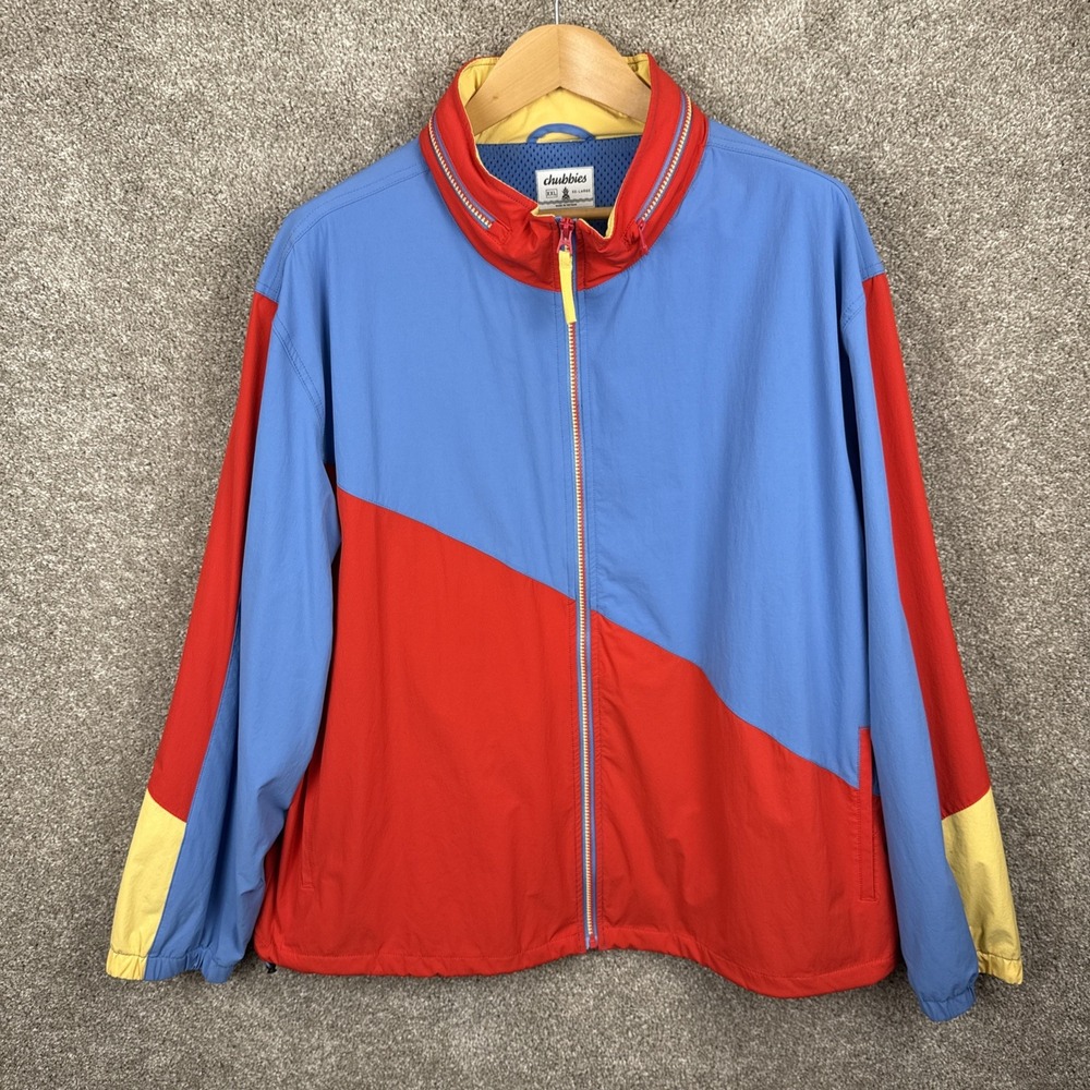 Chubbies "The Primary" Track Jacket Mesh Lined 597231-014 Men's XXL‎